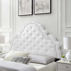 Diana White Tufted Performance Velvet Full/Queen Headboard - Ornate Home