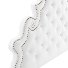 Diana White Tufted Performance Velvet Full/Queen Headboard - Ornate Home