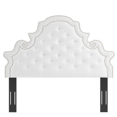Diana White Tufted Performance Velvet Full/Queen Headboard - Ornate Home