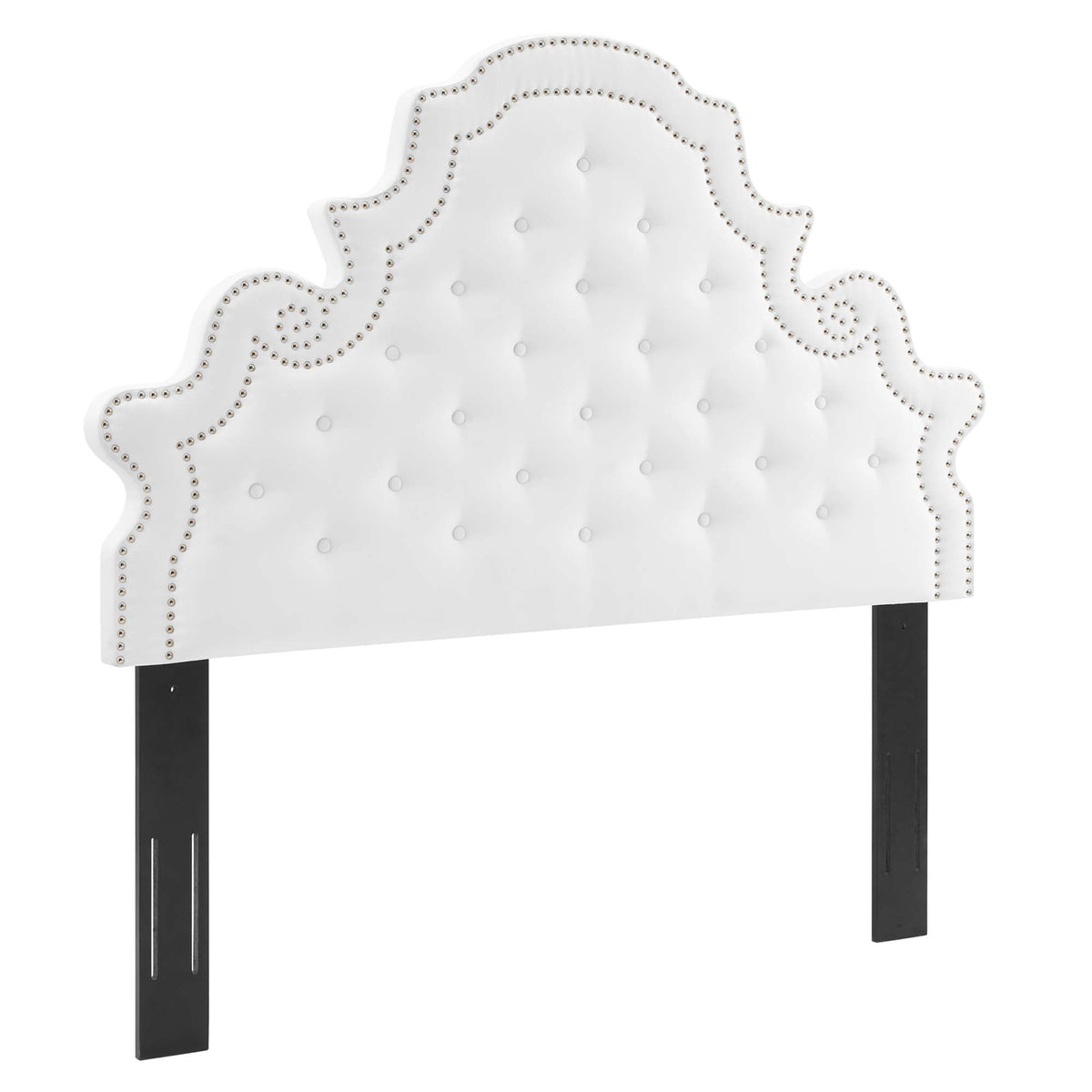Diana White Tufted Performance Velvet Twin Headboard - Ornate Home