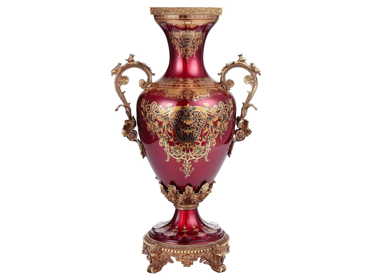 Diantha Red & Gold Vase  / HD-6028 - Ornate Home