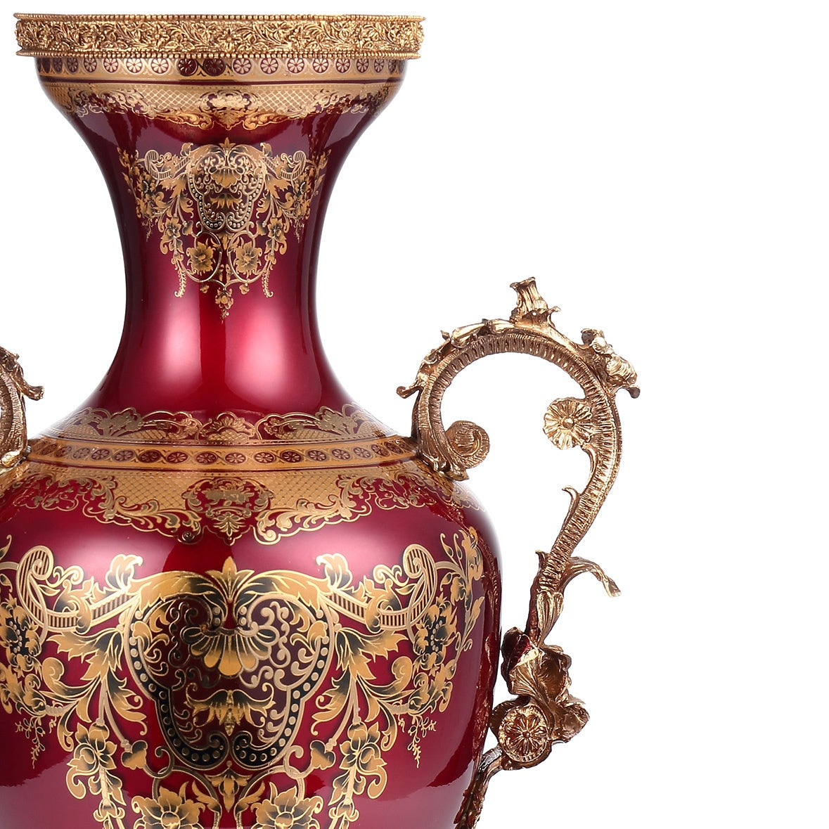Diantha Red & Gold Vase  / HD-6028 - Ornate Home