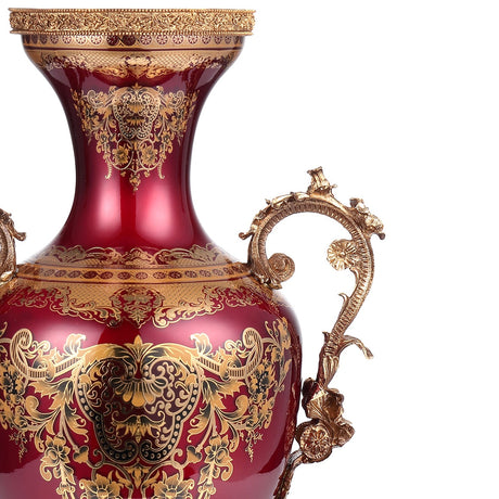 Diantha Red & Gold Vase  / HD-6028 - Ornate Home