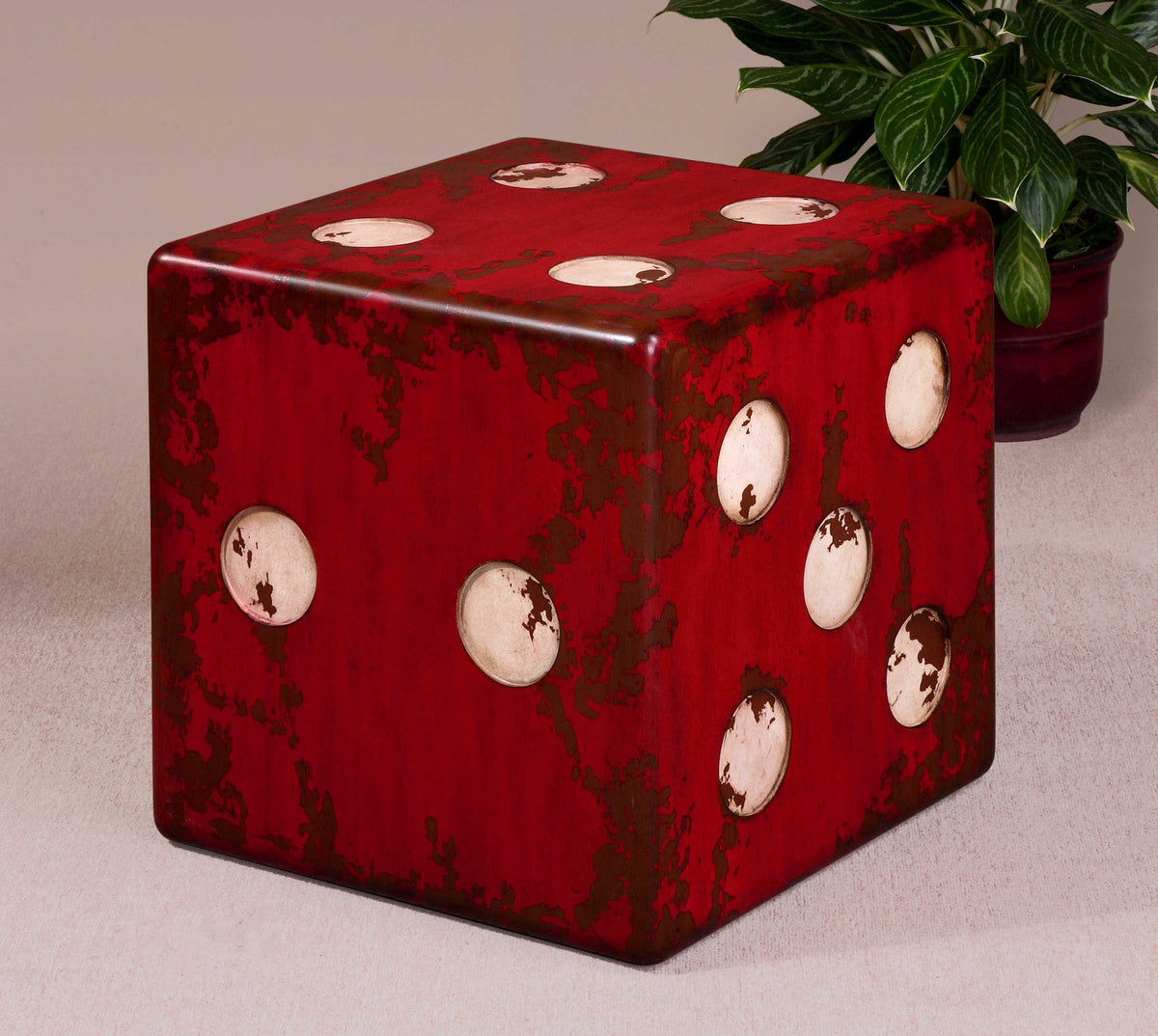 Dice Red Accent Table - Ornate Home