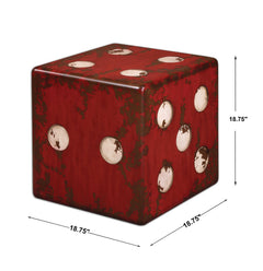 Dice Red Accent Table - Ornate Home