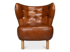Diddy Brown Leather Chair - Ornate Home