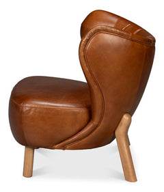Diddy Brown Leather Chair - Ornate Home