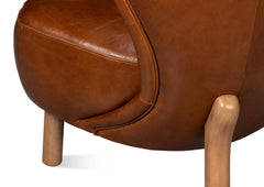 Diddy Brown Leather Chair - Ornate Home