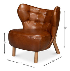 Diddy Brown Leather Chair - Ornate Home