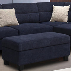 Diego Black 100"W Fabric Sectional Sofa with Right-Facing Chaise & Ottoman - Ornate Home