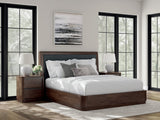 Dilenno Dark Brown California King Upholstered Panel Bed (Online Special Price) - Ornate Home