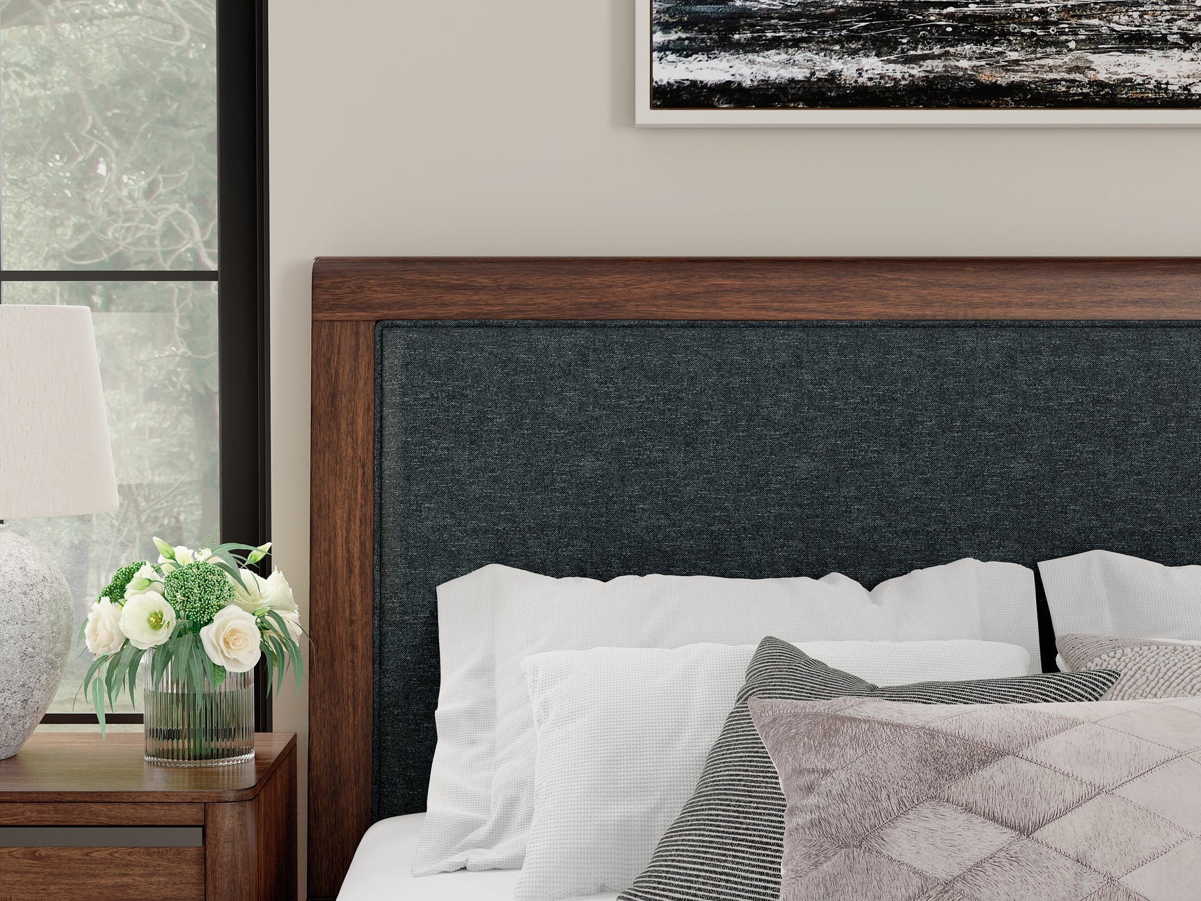 Dilenno Dark Brown California King Upholstered Panel Bed (Online Special Price) - Ornate Home