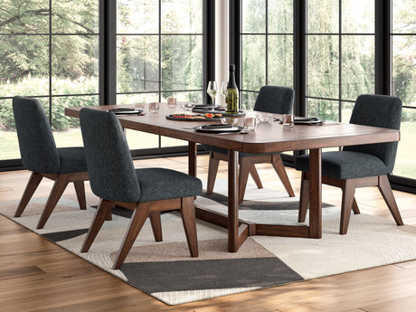 Dilenno Dark Brown Extension Dining Table and 4 Chairs - Ornate Home