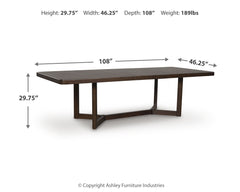Dilenno Dark Brown Extension Dining Table and 4 Chairs - Ornate Home