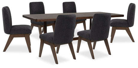 Dilenno Dark Brown Extension Dining Table and 6 Chairs - Ornate Home