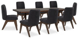 Dilenno Dark Brown Extension Dining Table and 8 Chairs (Online Special Price) - Ornate Home