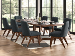 Dilenno Dark Brown Extension Dining Table and 8 Chairs - Ornate Home