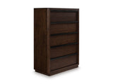 Dilenno Dark Brown Five Drawer Chest (Online Special Price) - Ornate Home