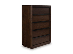 Dilenno Dark Brown Five Drawer Chest - Ornate Home