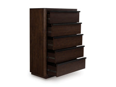 Dilenno Dark Brown Five Drawer Chest - Ornate Home
