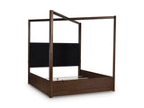Dilenno Dark Brown King Canopy Bed (Online Special Price) - Ornate Home