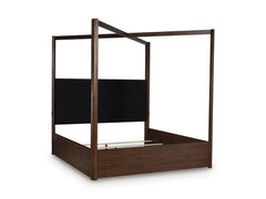 Dilenno Dark Brown King Canopy Bed - Ornate Home