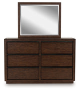 Dilenno Dark Brown Queen Canopy Bed, Dresser and Mirror (Online Special Price) - Ornate Home