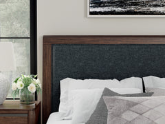 Dilenno Dark Brown Queen Upholstered Panel Bed - Ornate Home