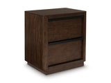 Dilenno Dark Brown Two Drawer Nightstand (Online Special Price) - Ornate Home