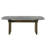 Dillon Natural Marble Top/Walnut Dining Table - Ornate Home