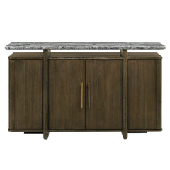 Dillon Natural Marble Top/Walnut Server - Ornate Home
