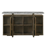 Dillon Natural Marble Top/Walnut Server - Ornate Home
