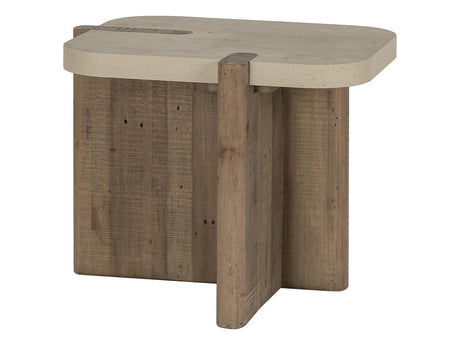 Dillon Natural/Weathered Chalk End Table - Ornate Home