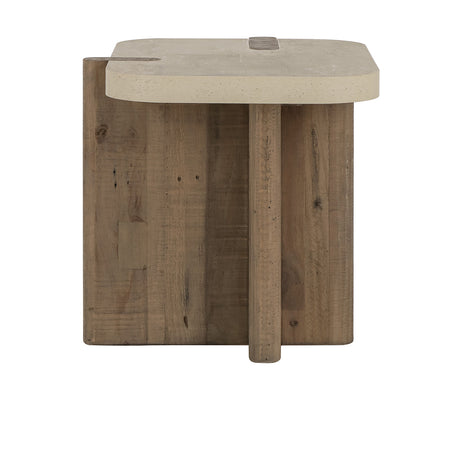Dillon Natural/Weathered Chalk End Table - Ornate Home