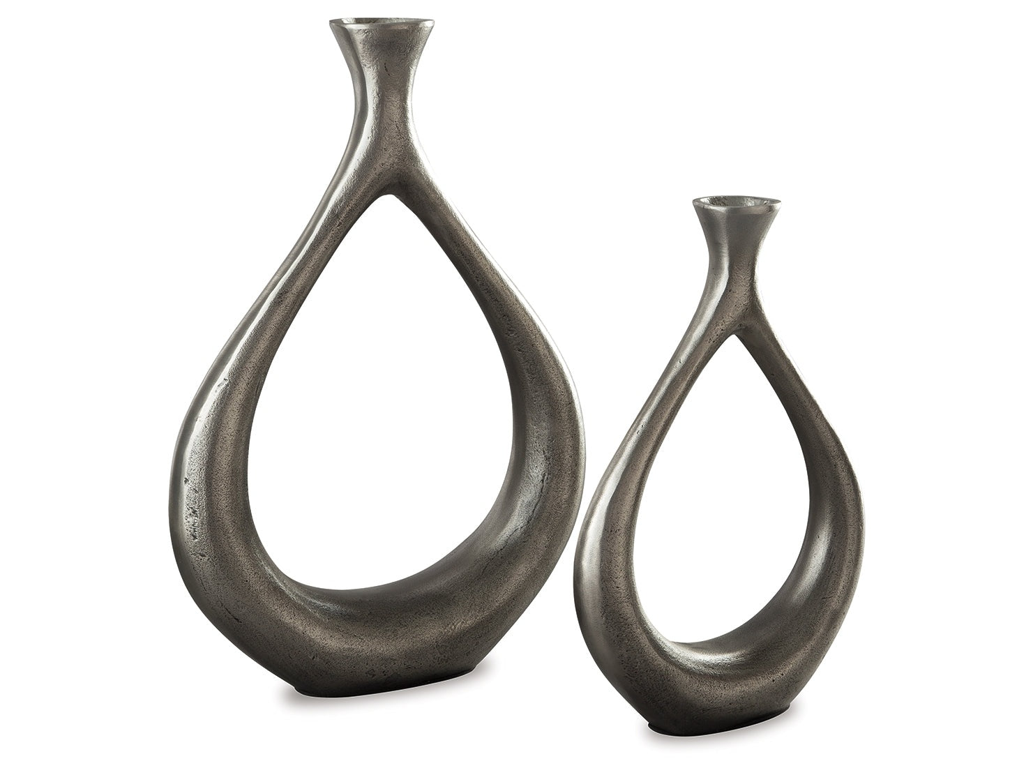 Dimaia Antique Silver Vase (Set of 2) - Ornate Home