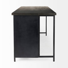 Dimitra Black Dark Iron with Glass Doors Kitchen Island - Ornate Home