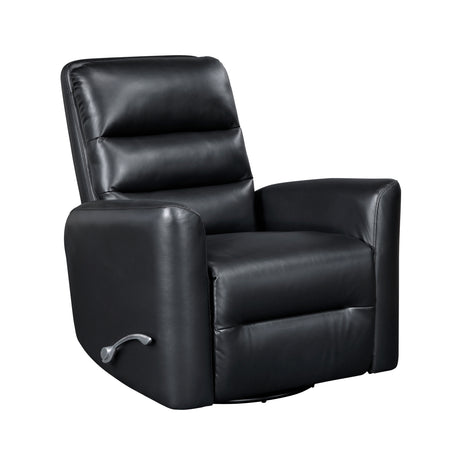 Dimitri Black Swivel Glider Reclining Chair - Ornate Home