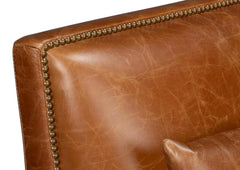 Dimity Brown Distilled Leather Chair - Ornate Home