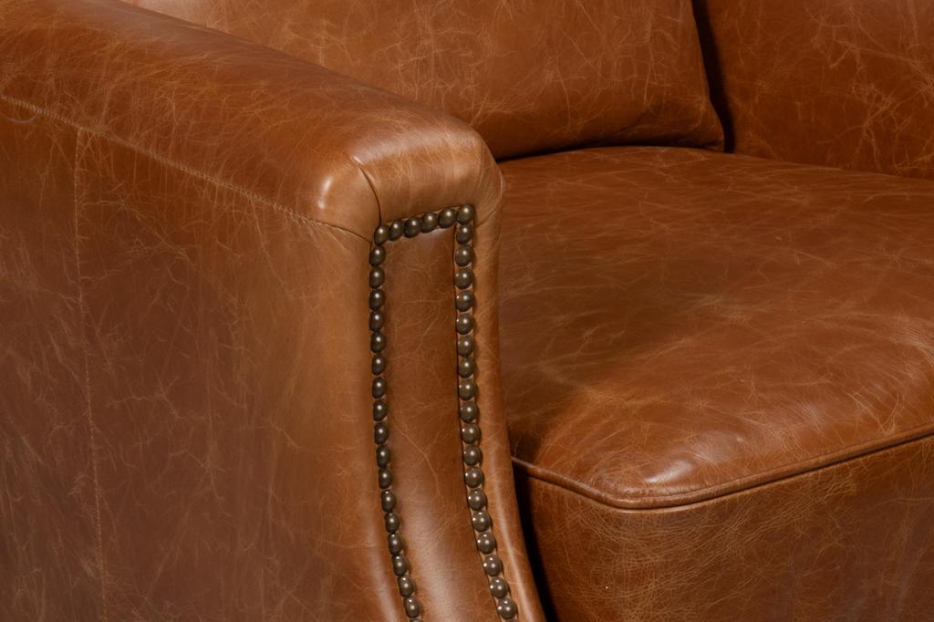 Dimity Brown Distilled Leather Chair - Ornate Home