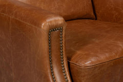 Dimity Brown Distilled Leather Chair - Ornate Home
