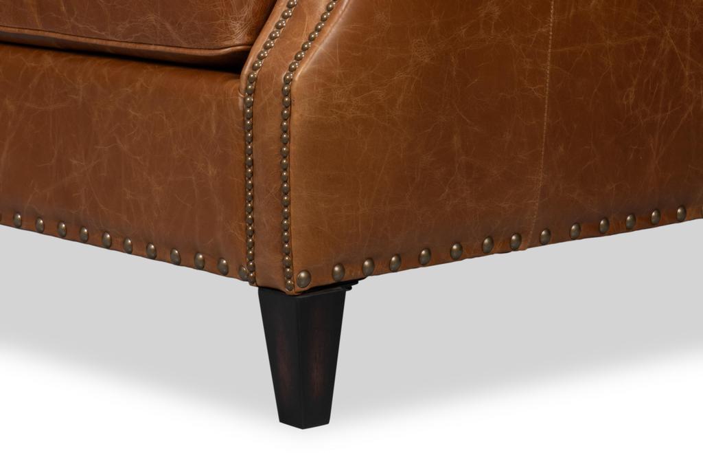 Dimity Brown Distilled Leather Chair - Ornate Home