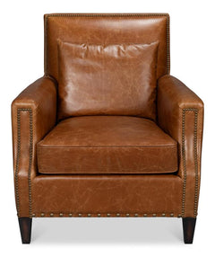 Dimity Brown Distilled Leather Chair - Ornate Home