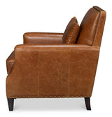 Dimity Brown Distilled Leather Chair - Ornate Home