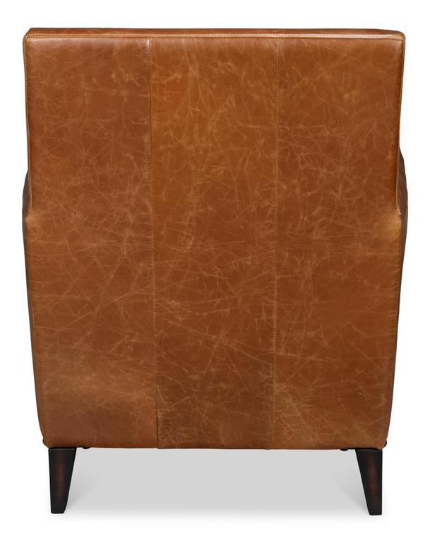 Dimity Brown Distilled Leather Chair - Ornate Home