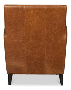 Dimity Brown Distilled Leather Chair - Ornate Home