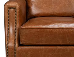 Dimity Brown Distilled Leather Chair - Ornate Home