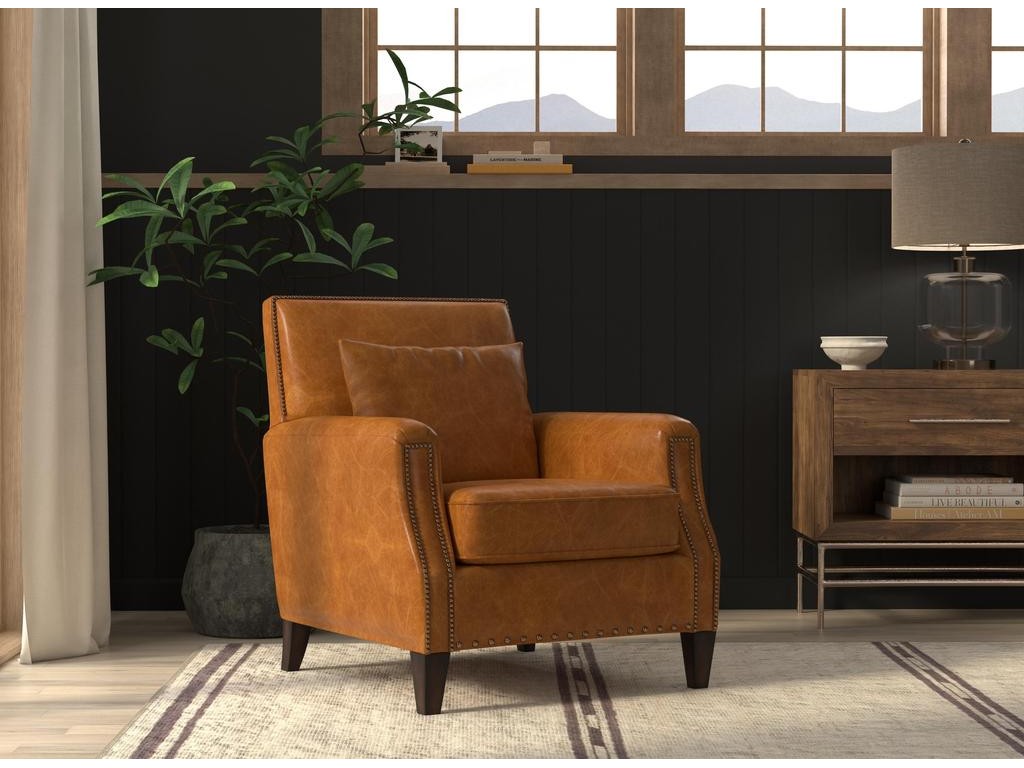 Dimity Brown Distilled Leather Chair - Ornate Home