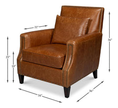 Dimity Brown Distilled Leather Chair - Ornate Home