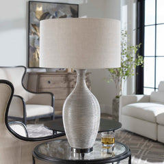 Dinah Gray Textured Table Lamp - Ornate Home