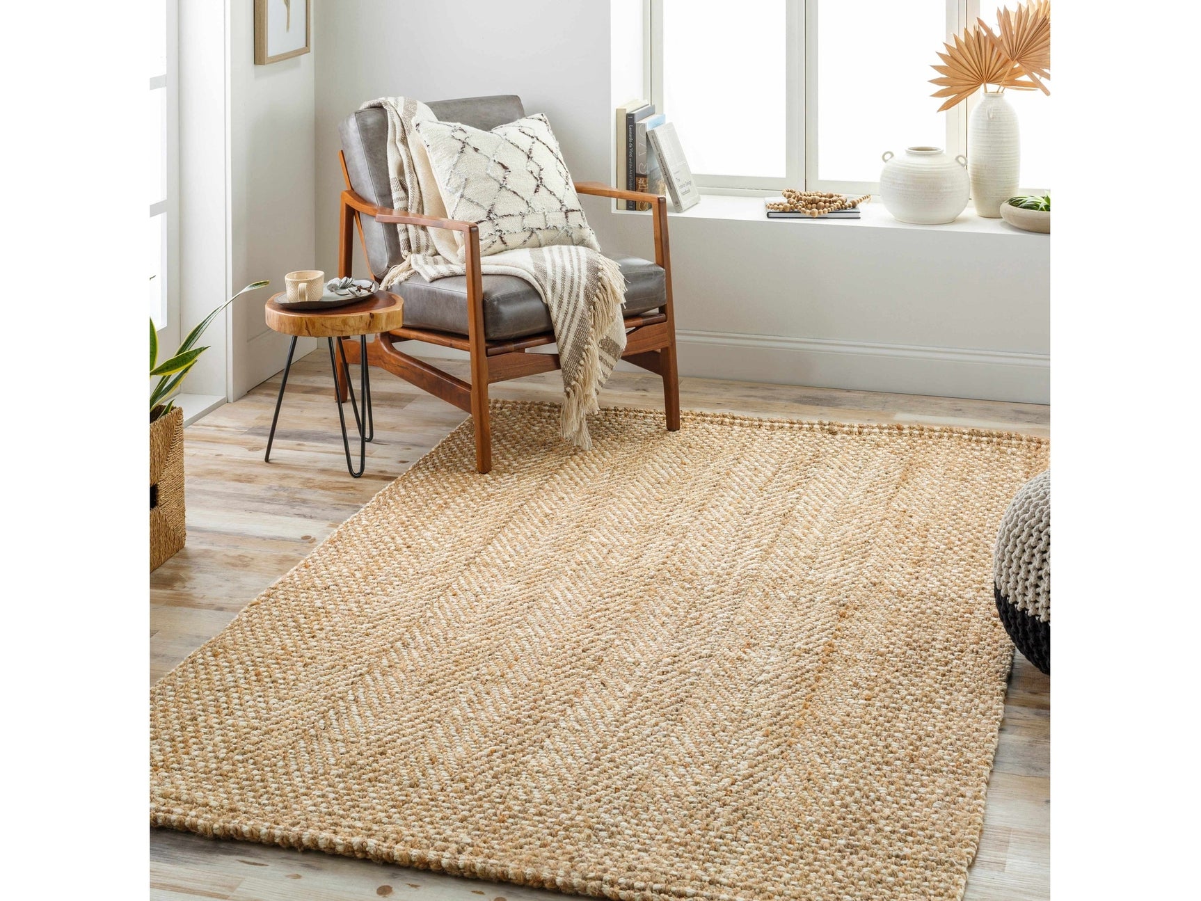 Dinah Natural Textured Jute Rug - Ornate Home